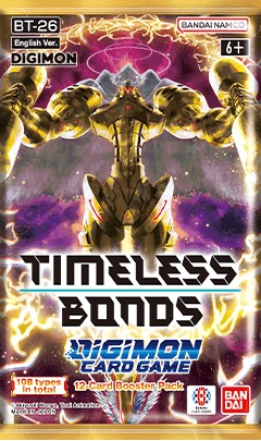 Desain kemasan booster pack BT-26 Timeless Bonds Digimon Card Game