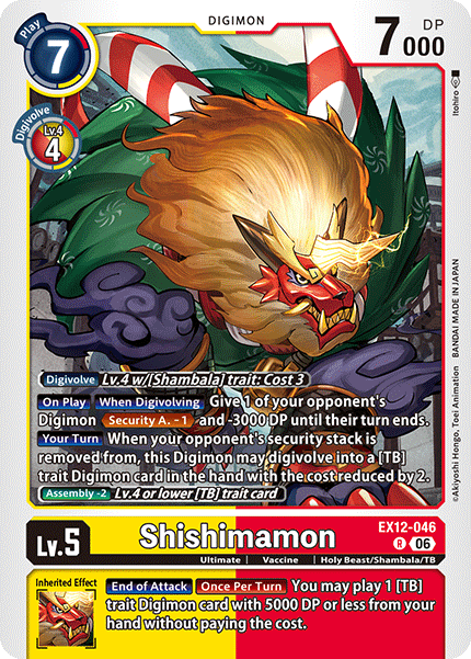 Kartu Shishimamon EX12-046 dari set EX-12 Digital World Shambala