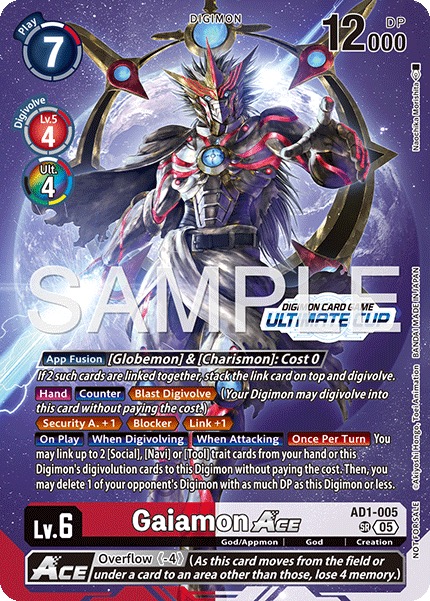 Kartu alt-art Gaiamon AD1-005 hadiah juara Ultimate Cup 26-27 Season 2