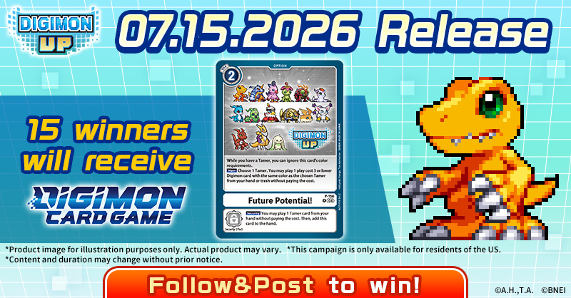 DIGIMON UP Rilis 15 Juli, Digimon Card Game Bagikan Promo P-156 Desain Spesial