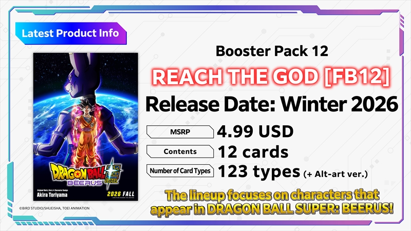 Fusion World Umumkan FB12 Reach the God, Angkat Saga Beerus dan Dua Starter Deck Baru