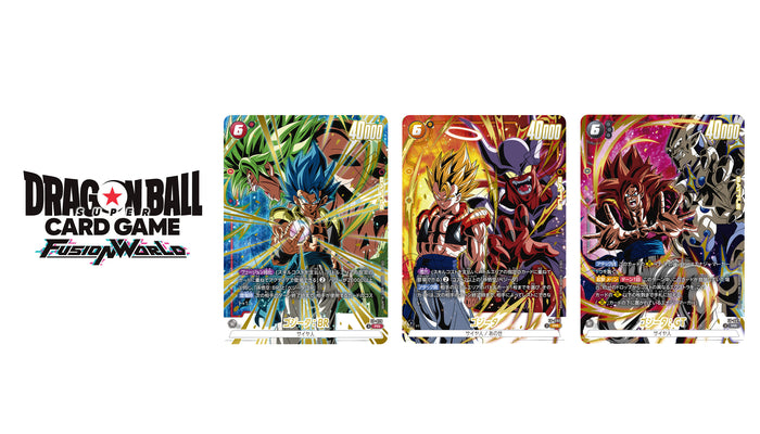 Tiga kartu Gogeta dalam Fierce Battle Gogeta Pack