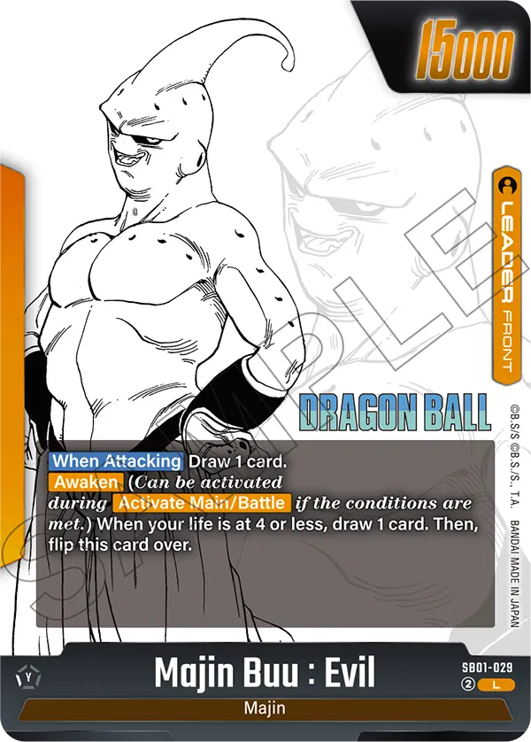Leader Card Majin Buu Evil dari MANGA BOOSTER 01
