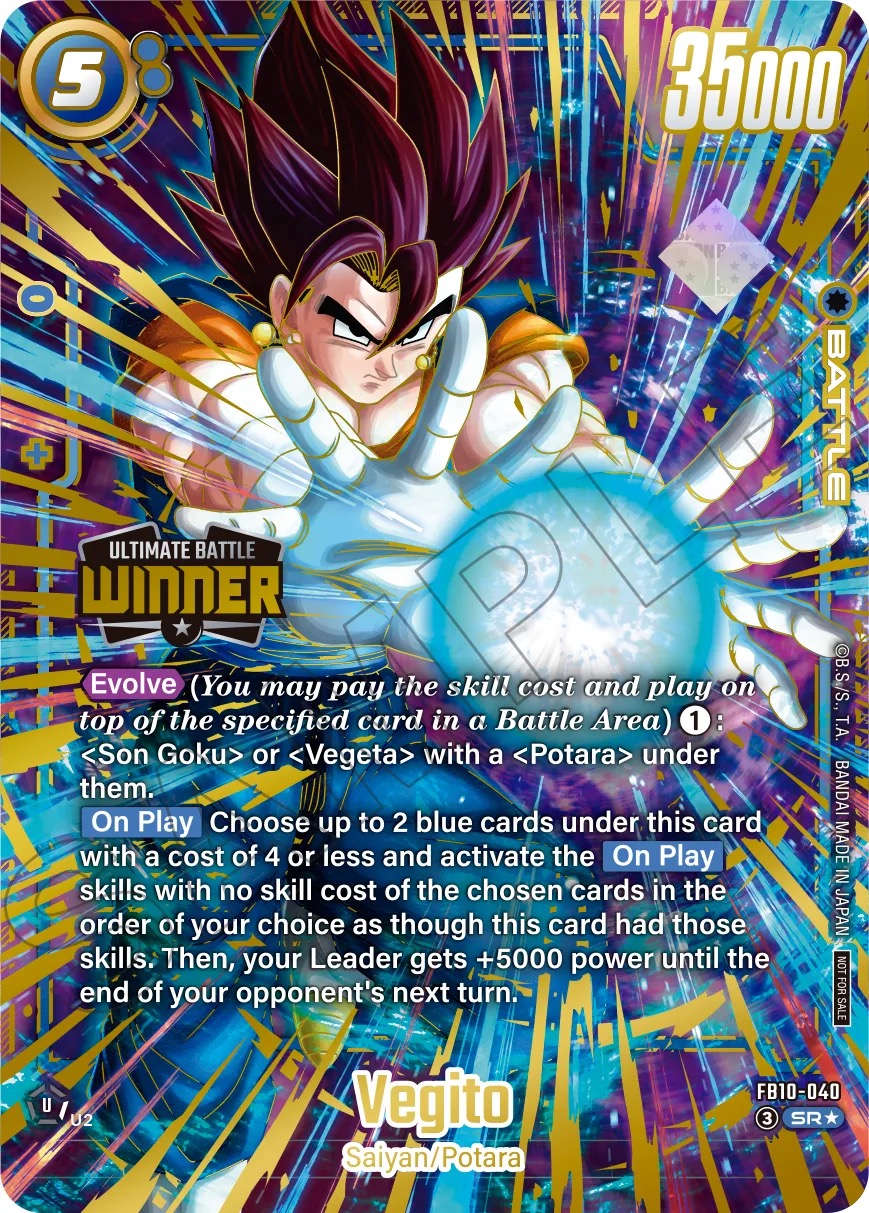 Kartu promo Vegito FB10-040 versi alt-art hadiah juara Ultimate Battle 2026 Vol. 3