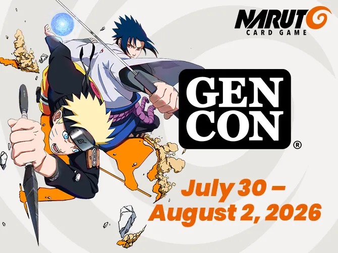 Naruto Card Game Debut di Gen Con 2026, Buka Sesi Tutorial Gratis dan Promo Chakra Card