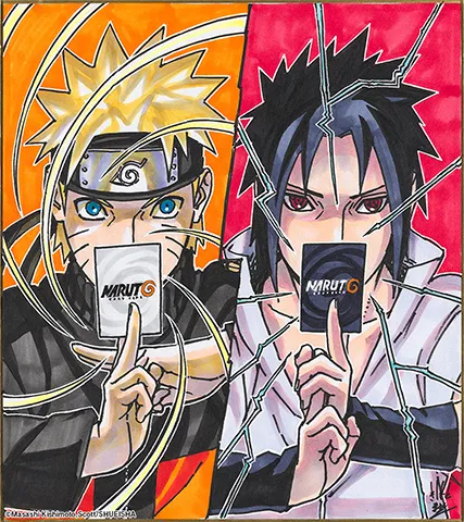 Ilustrasi dan komentar Masashi Kishimoto untuk Naruto Card Game