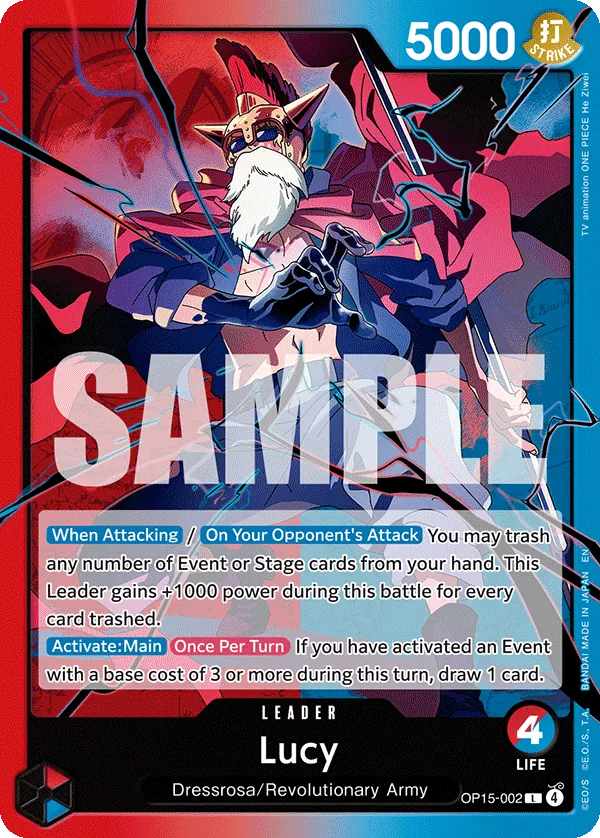 Kartu Leader Red/Blue Lucy OP15-002