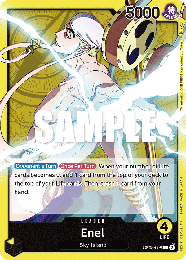 Kartu leader Enel OP05-098 One Piece Card Game