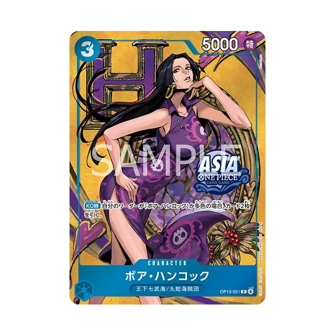 Kartu promo OP13-051 Boa Hancock dari Mini-tin Pack Set Vol.3