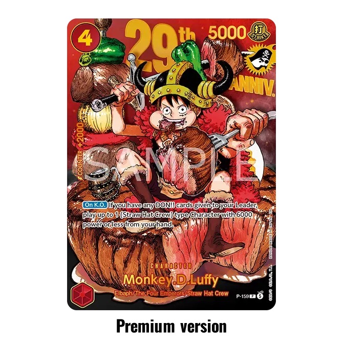 Kartu P-159 Monkey.D.Luffy versi premium dengan finishing spesial