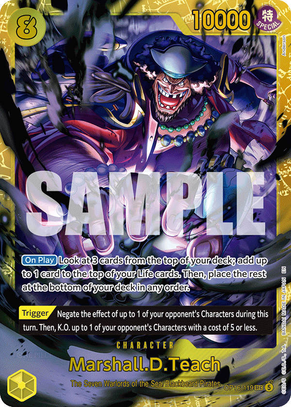 Kartu karakter Marshall.D.Teach OP16-119 dari set OP-16