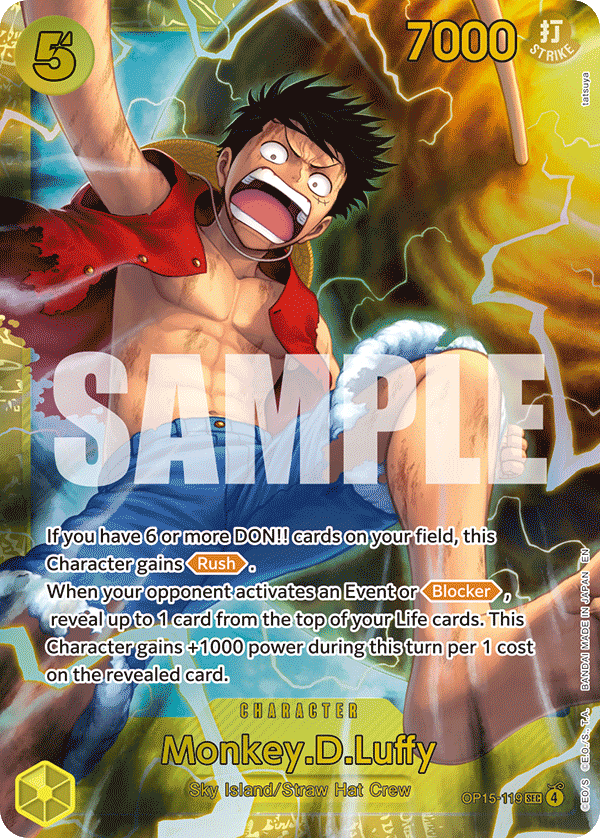 Kartu Monkey D Luffy OP15-119 finisher Rush