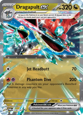 Kartu Dragapult ex dari set Twilight Masquerade