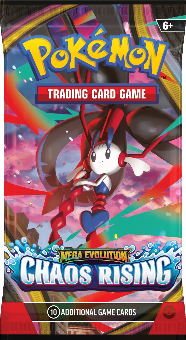 Booster pack Chaos Rising dengan artwork Mega Floette ex