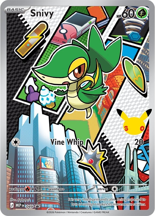 Kartu promo illustration rare Snivy dari region Unova
