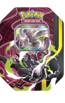 Kaleng Mega Forces Tin yang menampilkan Mega Darkrai ex