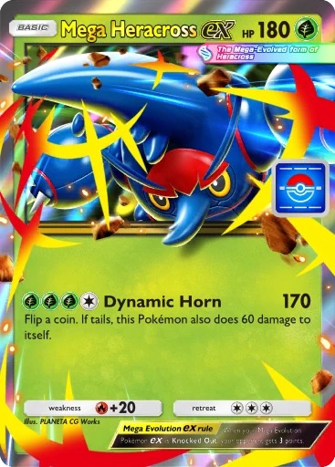 Kartu Mega Heracross ex dari Promo Pack B Vol. 8