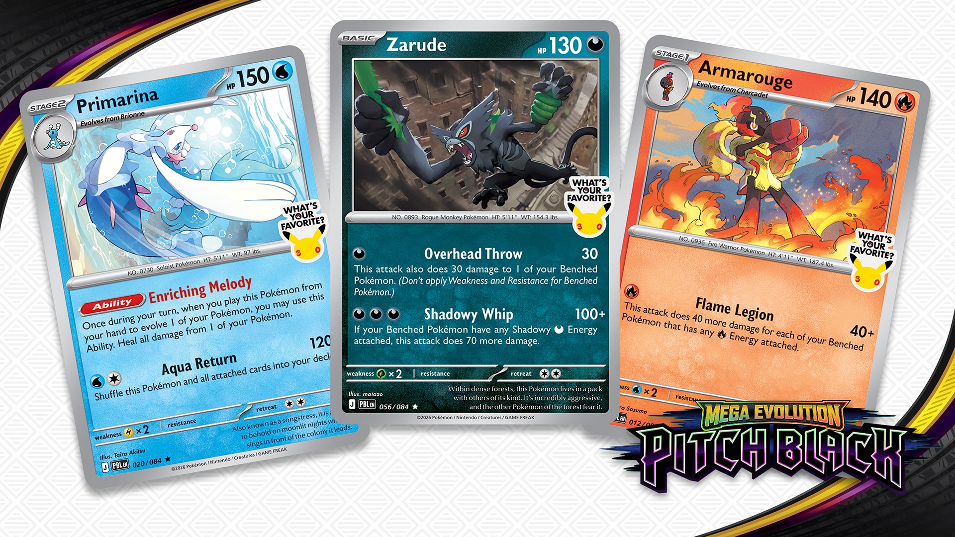Promo Toko Pitch Black Diungkap: Primarina, Zarude, Armarouge Bawa Stempel 30 Tahun