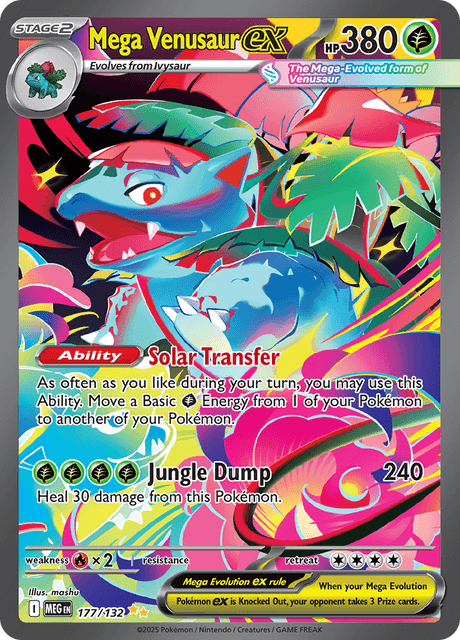 Kartu Special Illustration Rare Mega Venusaur ex dari set Mega Evolution