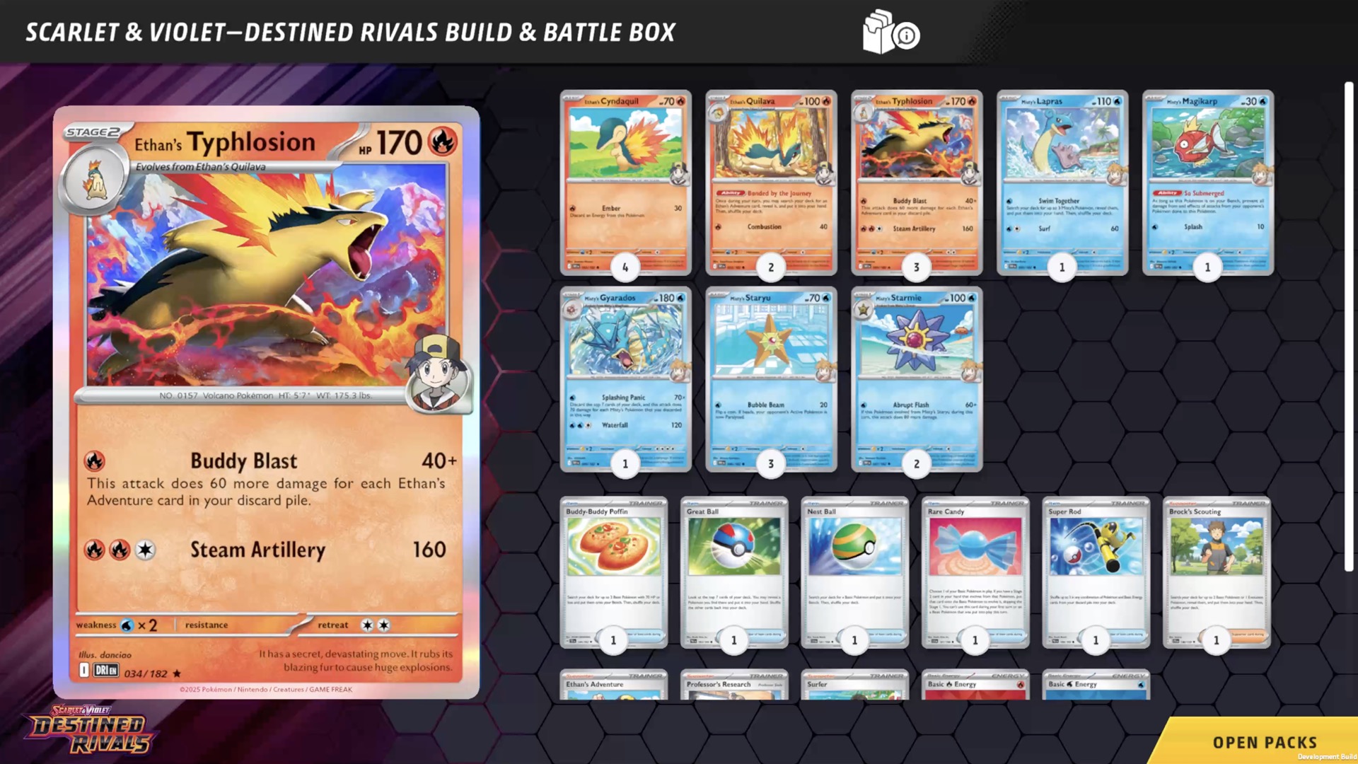 Tampilan editor deck seed di mode Build & Battle Pokemon TCG Live