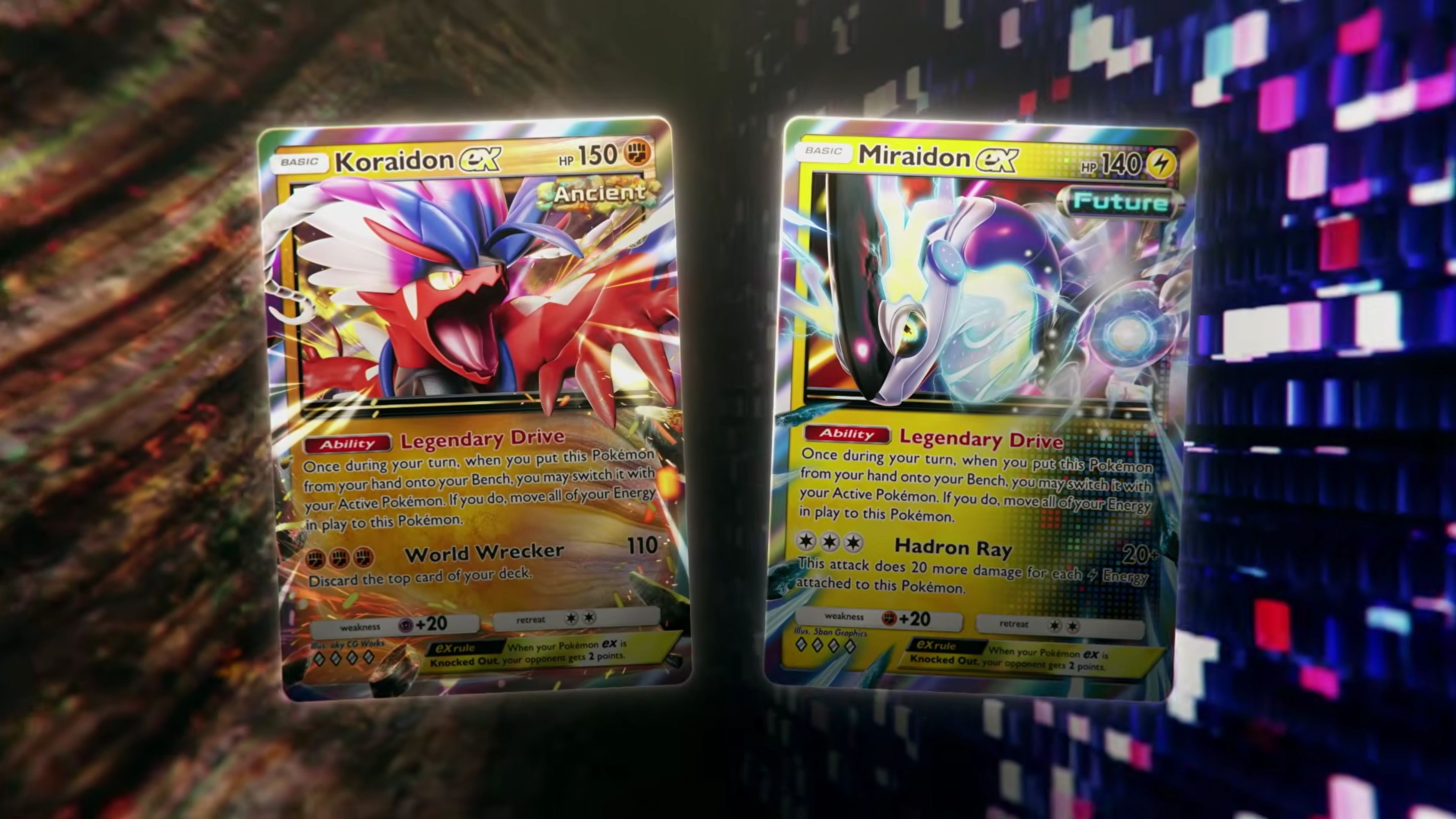 Kartu Koraidon ex dan Miraidon ex dari ekspansi Paradox Drive Pokemon TCG Pocket